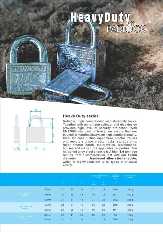 UFO US55001HD Heavy Duty Padlock - Image 3