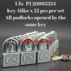 UFO UP50HD x KA22 Heavy Duty Key Alike Padlock PI 20095354 Allen Key Bend Free System