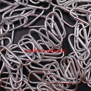 Aluminium alloy carabiner key ring 60mm D shaped - Image 3