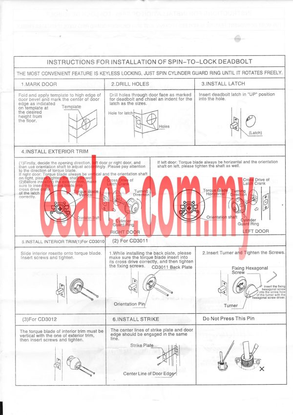 Aman Spin-To-Lock Deadbolt 7812AC - Image 5