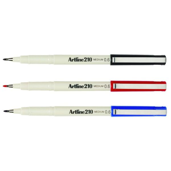 Artline 210 Medium 0.6mm EK-210N Writing Pen Red Color