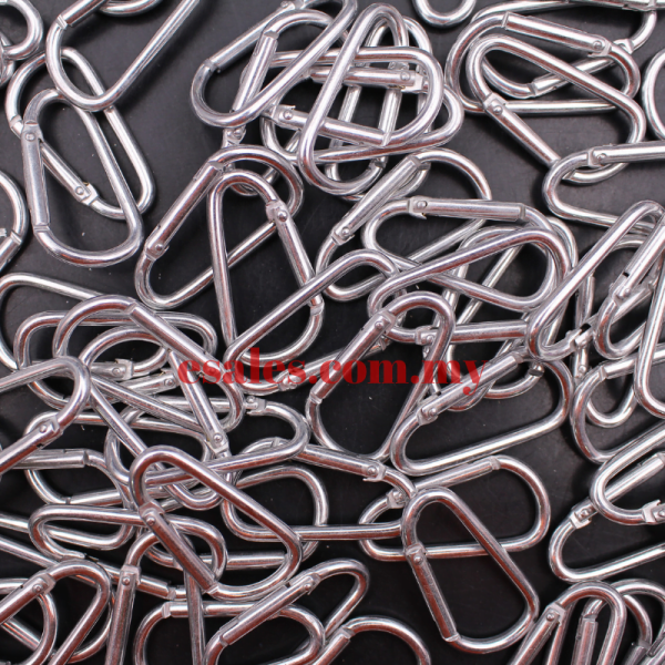 Aluminium alloy carabiner key ring 46mm D shaped - Image 3