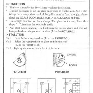 TECA GL-506 Glass Lock for Double Door - Image 5