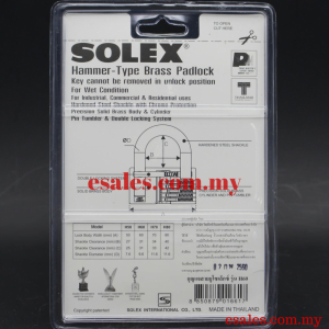 SOLEX H80 Hammer - Type Brass Padlock - Image 3