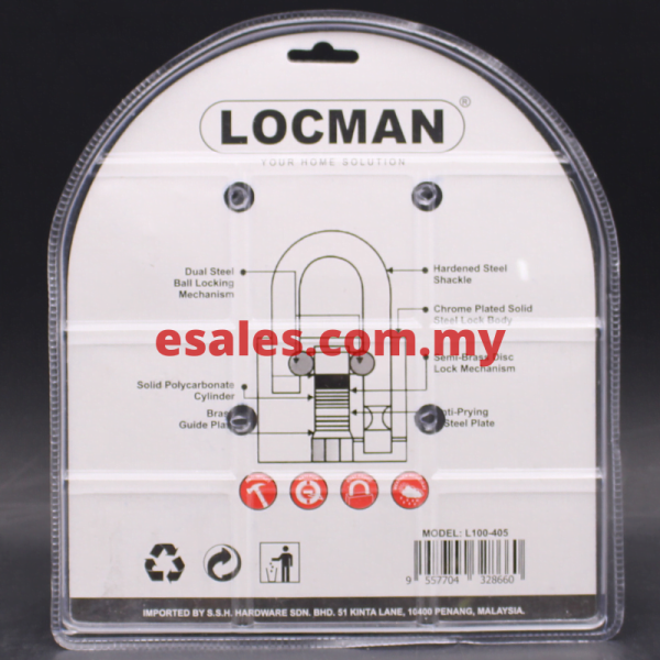 LOCMAN L100-405 Padlock - Image 2