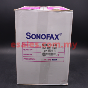 Sonofax 2PLY 76 x 65 x 12 W/Y NCR Paper Roll, 10 rolls in 1 transparent shrink wrap packing - Image 5