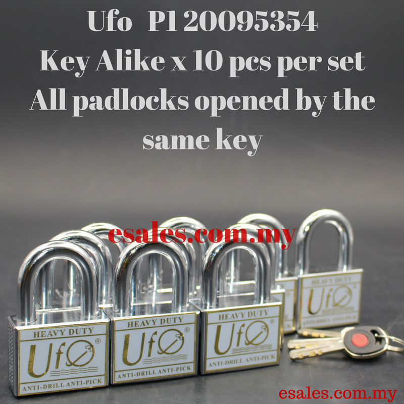 UFO UP50HD x KA10 Heavy Duty Key Alike Padlock PI 20095354 Allen Key Bend Free System