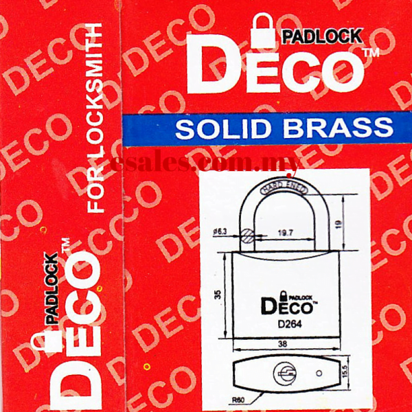 Deco D264 Solid Brass Padlock - Image 2