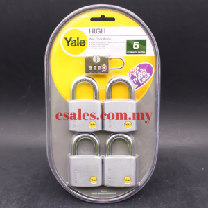 Yale Y120/50/127/4 Silver Series Outdoor Brass / Satin Padlock (Boron Shackle) - Image 3
