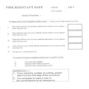 APS Fire Resistant Safe LS1 KL&KCL Brown Colour - Image 5