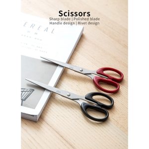 Deli Sharp Scissors Polished Blade School Office Black 180mm 6009 - Image 4
