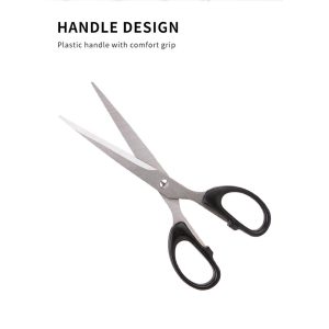 Deli Sharp Scissors Polished Blade School Office Black 180mm 6009 - Image 3
