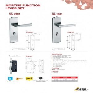 GERE GL1531R-M26D MORTISE FUNCTION LEVER SET - Image 3