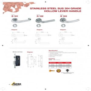 GERE G101-M26D, GML-8561, GC601S-M26D C/W LEVER HANDLE, MORTISE CASE & PROFILE CYLINDER - Image 6