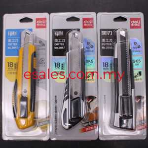 Deli 2092 advanced black blade art knife thickened zinc alloy plastic coated cutting self-locking knife large art knife - Image 3