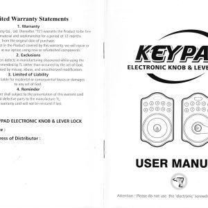 Ezset PT-Q3900 KEYPAD Electronic Leverset Digital Lockset - Image 5