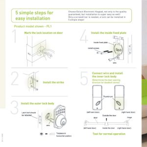Ezset PL-10S10 KEYPAD Electronic Deadbolt Digital Lock - Image 8