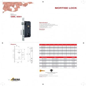 GERE GML-8561 Mortise Lock, Size 60mm x 85mm - Image 3