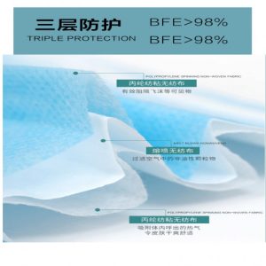 Disposable melt blown filter non woven fabric face mask 3ply x 50pcs per box - Image 3