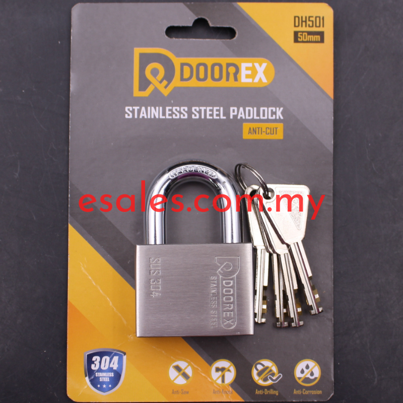 DOOREX DH501 Stainless Steel Padlock Anti Cut Shackle