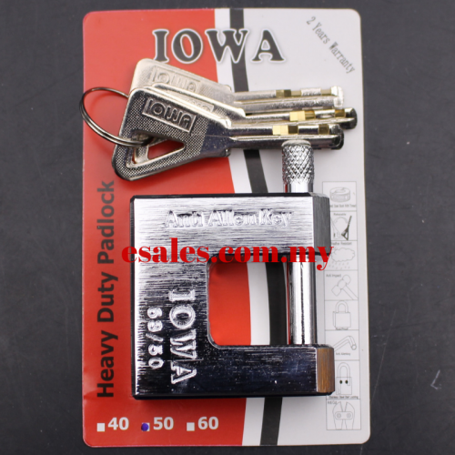 Iowa IW-68/SS50 D-Shackle 68/50 Anti Allenkey Armour Type Padlock - Image 2
