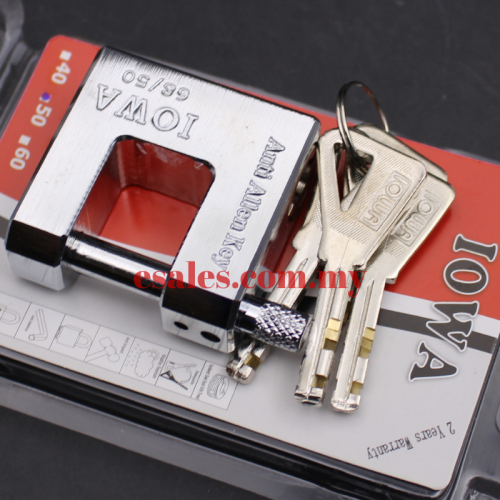Iowa IW-68/SS50 D-Shackle 68/50 Anti Allenkey Armour Type Padlock