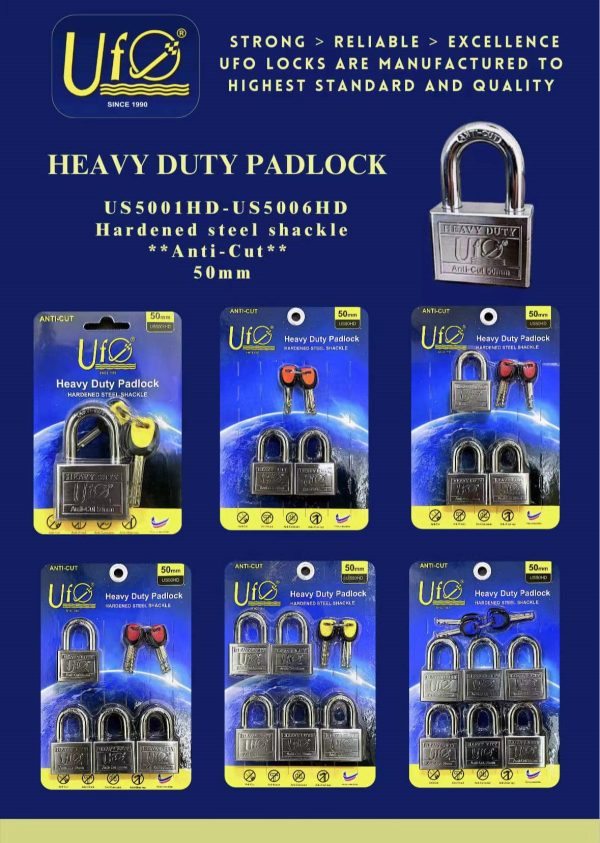 UFO US5005HD PADLOCK HEAVY DUTY ANTI CUT KEY ALIKE
