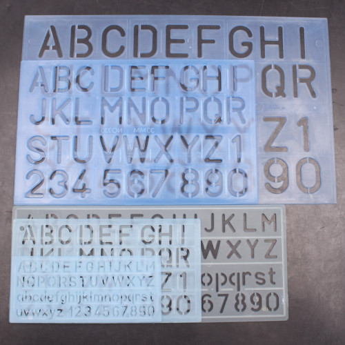 Stencil Plate NO.740 Plastic ABC Letter Stencil Ruler 40mm - Image 2