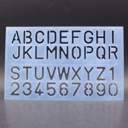 Stencil Plate NO.740 Plastic ABC Letter Stencil Ruler 40mm - Image 4