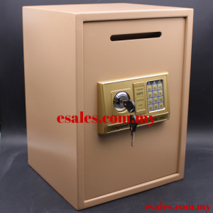Kingland T-50EK-Gold Cash Deposit Front Drop Digital Safe Box With Alarm, Keylock, Shelving - Image 2