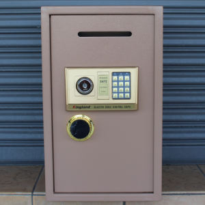 Kingland T-60EK-Gold Cash Deposit Front Drop Digital Safe Box With Alarm, Keylock, Shelving - Image 5