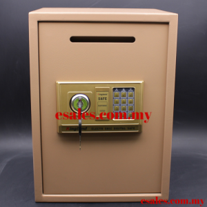 Kingland T-50EK-Gold Cash Deposit Front Drop Digital Safe Box With Alarm, Keylock, Shelving - Image 3