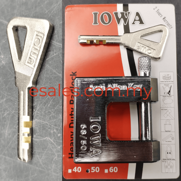 Iowa IW-68/SS50KA 12413531 D-Shackle 68/50KA 12413531 Anti Allenkey Armour Type Padlock