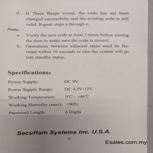SecuRam EC-0601A-PN SafeLogic high Security Electronic Digital Lock - Image 5