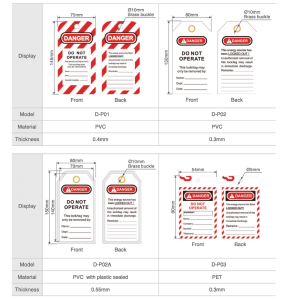 LOTO SAFETY LOCKOUT D-P01 DANGER Safety Tags