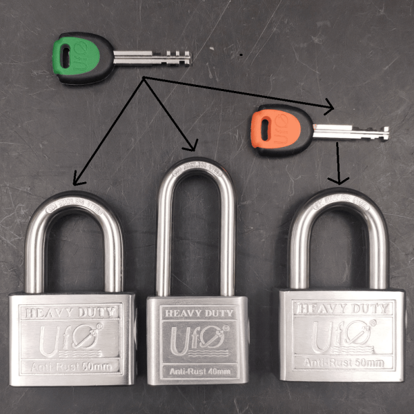 UFO HEAVY DUTY ANTI RUST MASTER KEY PADLOCK 51314331, 54344331