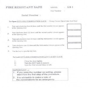 APS Fire Resistant Safe LS1-53kg KL&KCL Brown Colour - Image 4