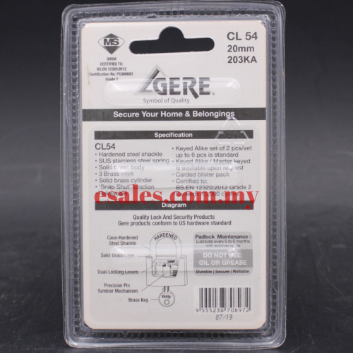 GERE GRANIT CL54203KA Padlock - Image 2