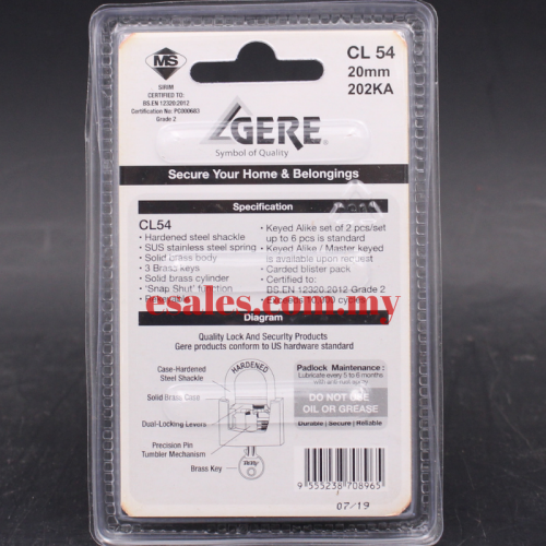 GERE GRANIT CL54202KA Padlock - Image 2
