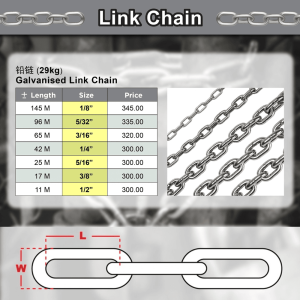 China Galvanised Link Chains 1/2 inch x 29kg +/- 11M
